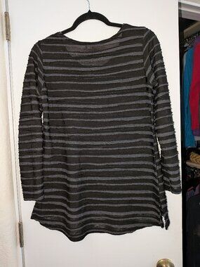 Black and gray textured mesh tunic top, S small, Cut Loose, 3/4
